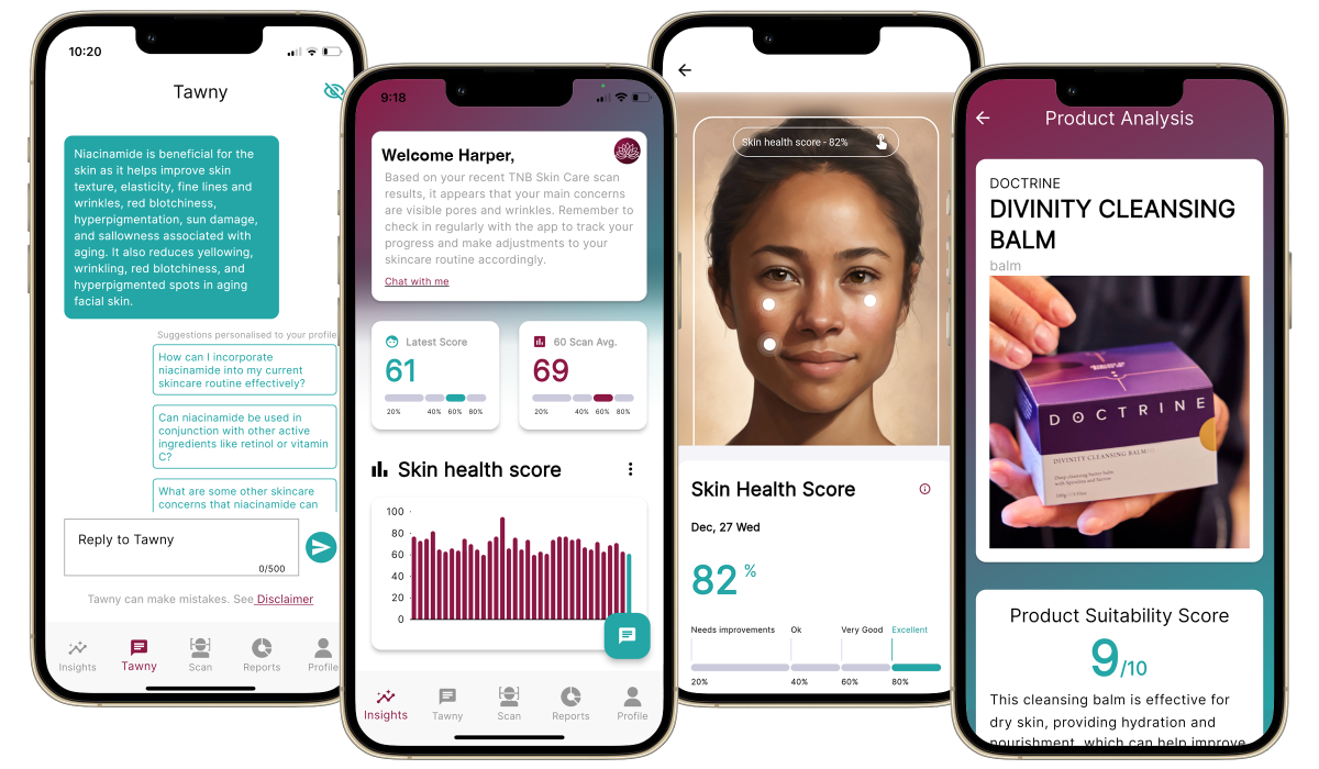 TNB Skincare App Screenshots